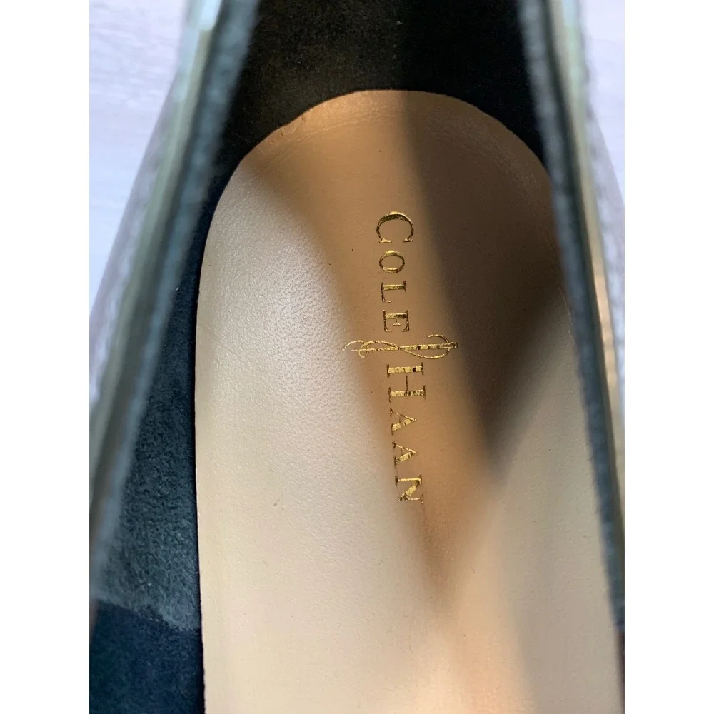 Cole Haan Air Tali Silver Metallic Leather Cap Toe Wedge Pumps 11 Comfort Shoes